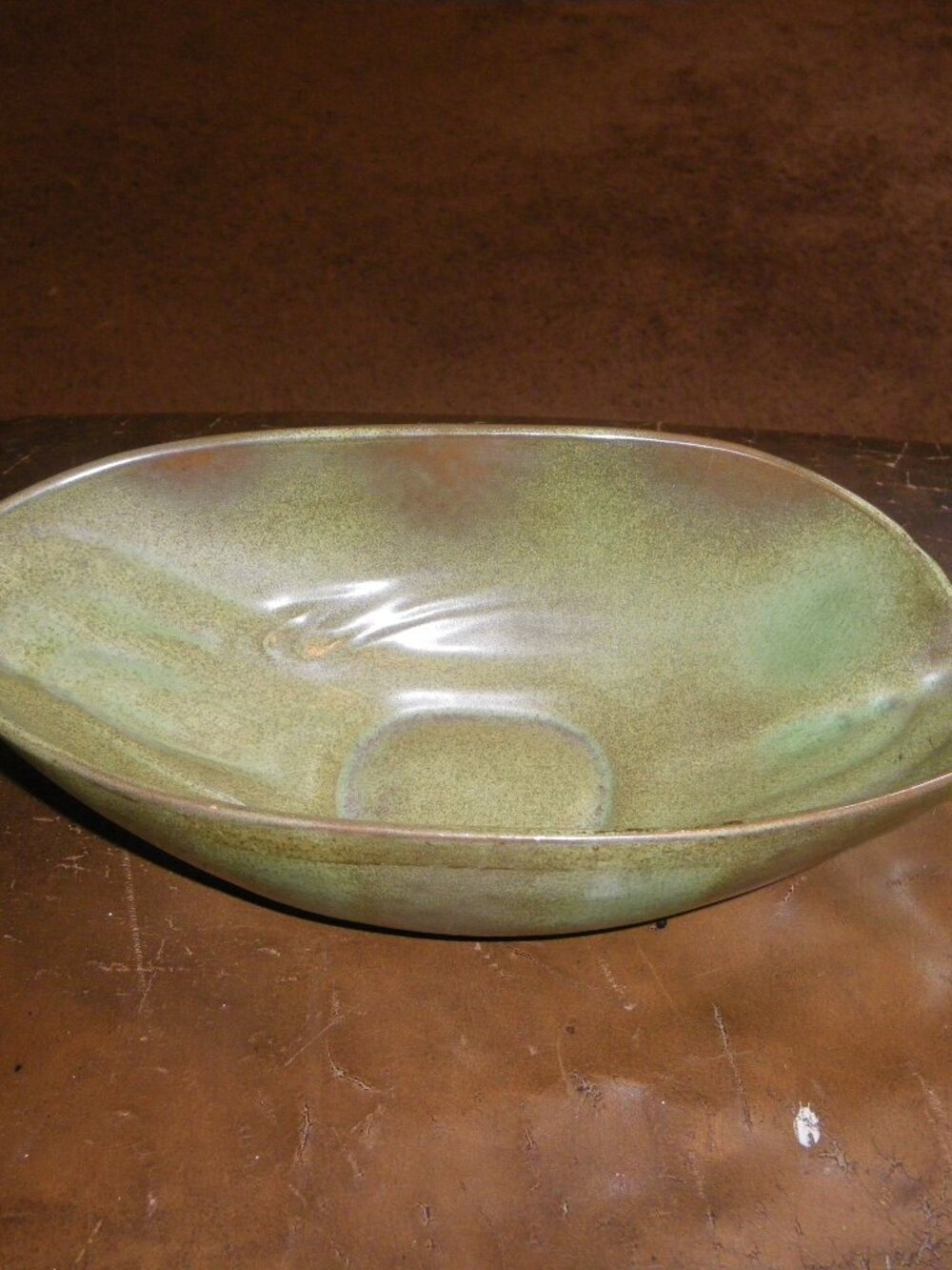 Vintage Frankoma Pottery Serving Bowl Dish 207 Green